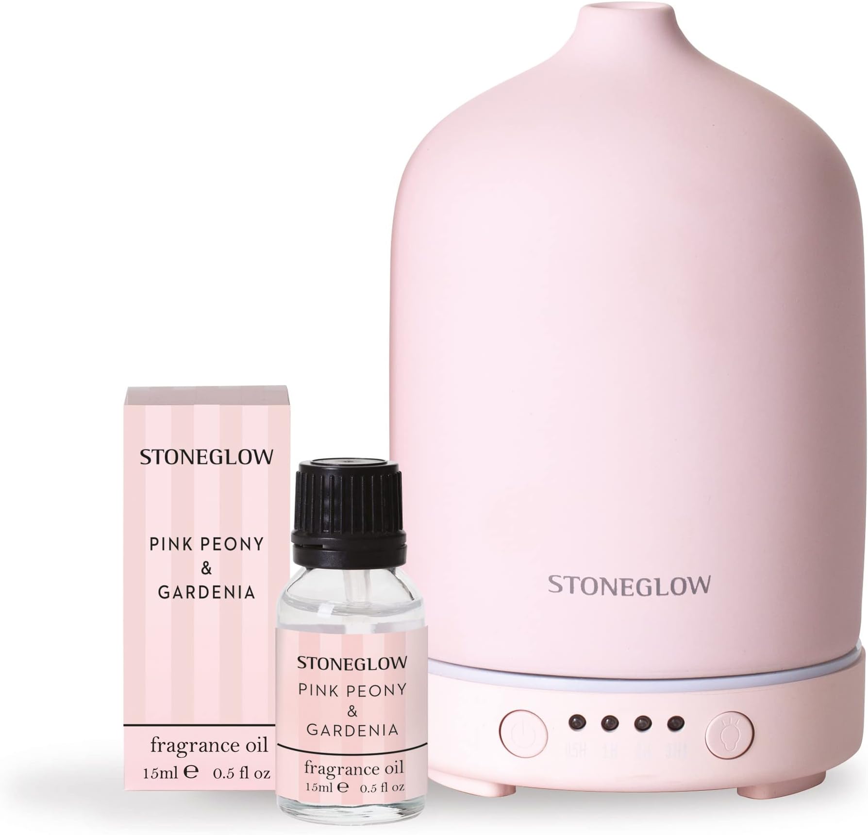 Stoneglow Pink Modern Classics Perfume Mist Diffuser Starter Kit with Pink Peony & Gardenia Fragrance Oil