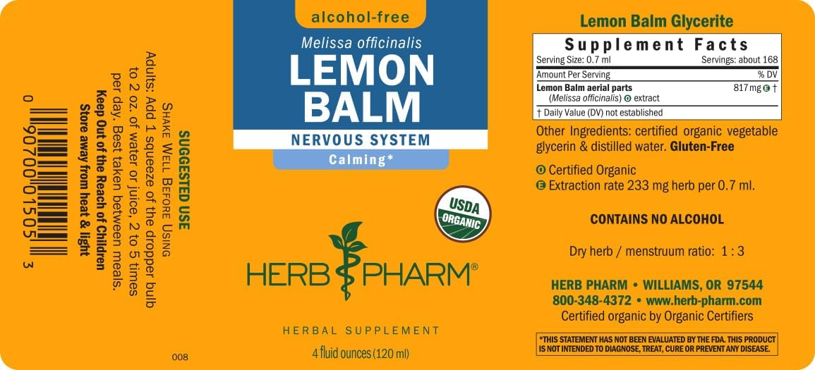 Herb Pharm Certified Organic Lemon Balm Liquid Extract for Calming Nervous System Support, Alcohol-Free Glycerite, 4 Ounce - Image 11