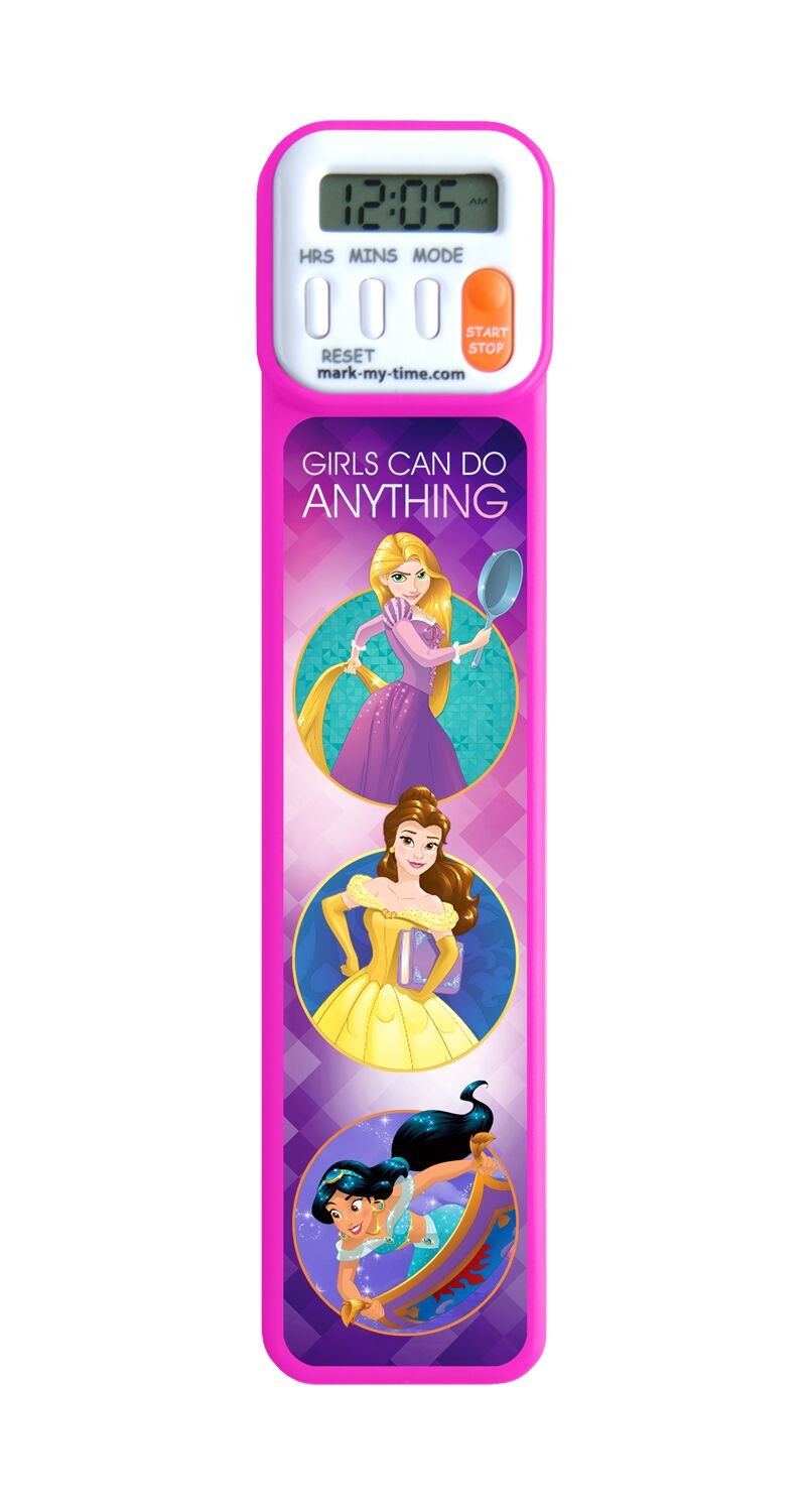 Amazon Com Mark My Time 3d Disney Princesses Girls Can Do Anything Digital Bookmark And Reading Timer Rapunzel Belle Jasmine Carolina Herrera Office Products