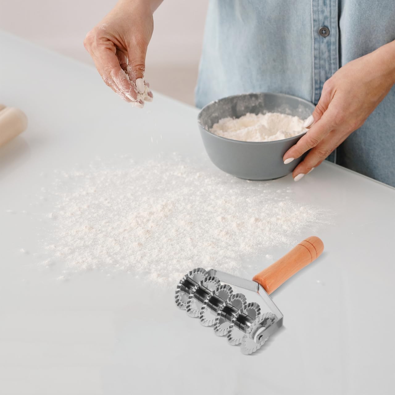 BESTOYARD Emporte-pièce en acier inoxydable pour pâtisserie, pâte à pizza, pâtes, nouilles, pâtisseries