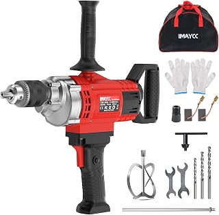 IMAYCC 3200W Drill Mixer - 20A Heavy-Duty Concrete Cement Mixer, Variable Speed 0-1600 RPM for Mud, Mortar, Paint, Plaster & Grout