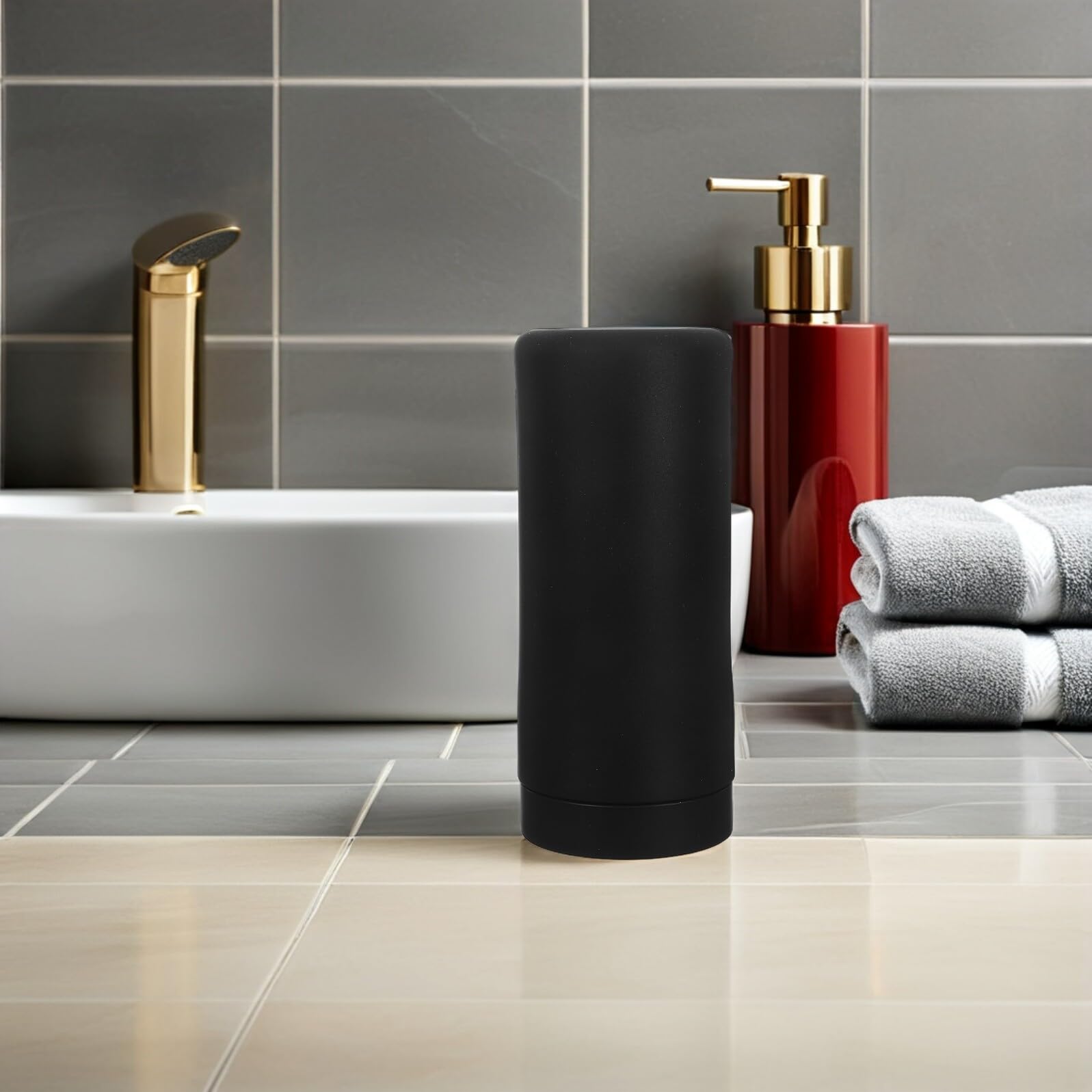TOYANDONA Dispensador de Jabón Líquido de Silicona Negro Exprimible Botella Recargable para Manos y Lavavajillas Compacto y Portátil para Fregadero de Cocina y Baño Contenedor Higiénico