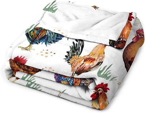 Miniatura 7 de Manta de gallo para niñas, manta de pollo, manta de pollo para niños y adultos, manta de forro polar suave, cálida y acogedora para sofá, cama, 40 x