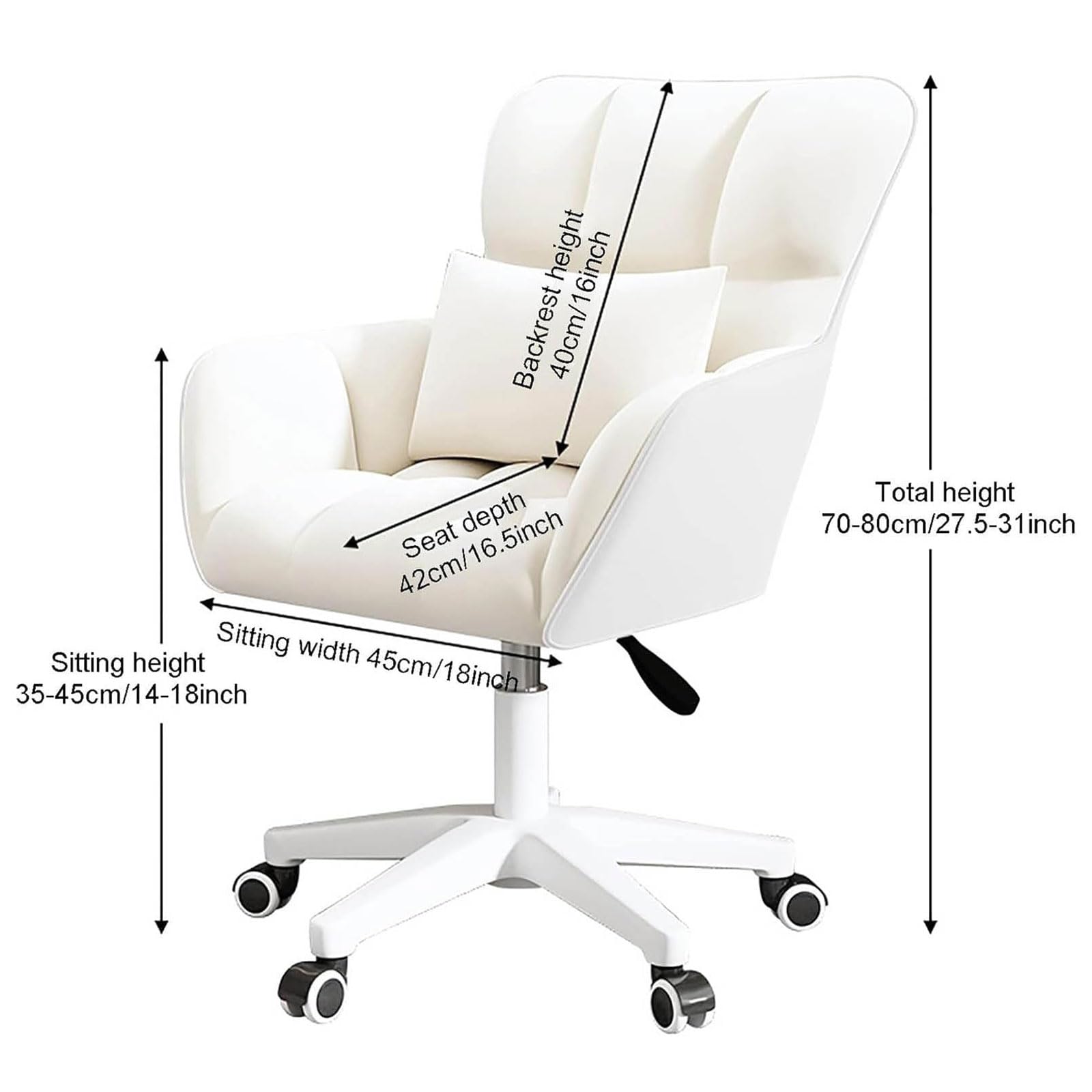 Sedia da gioco ergonomica girevole da ufficio con altezza regolabile, comoda sedia imbottita per casa, ufficio, studio e sessioni di gioco