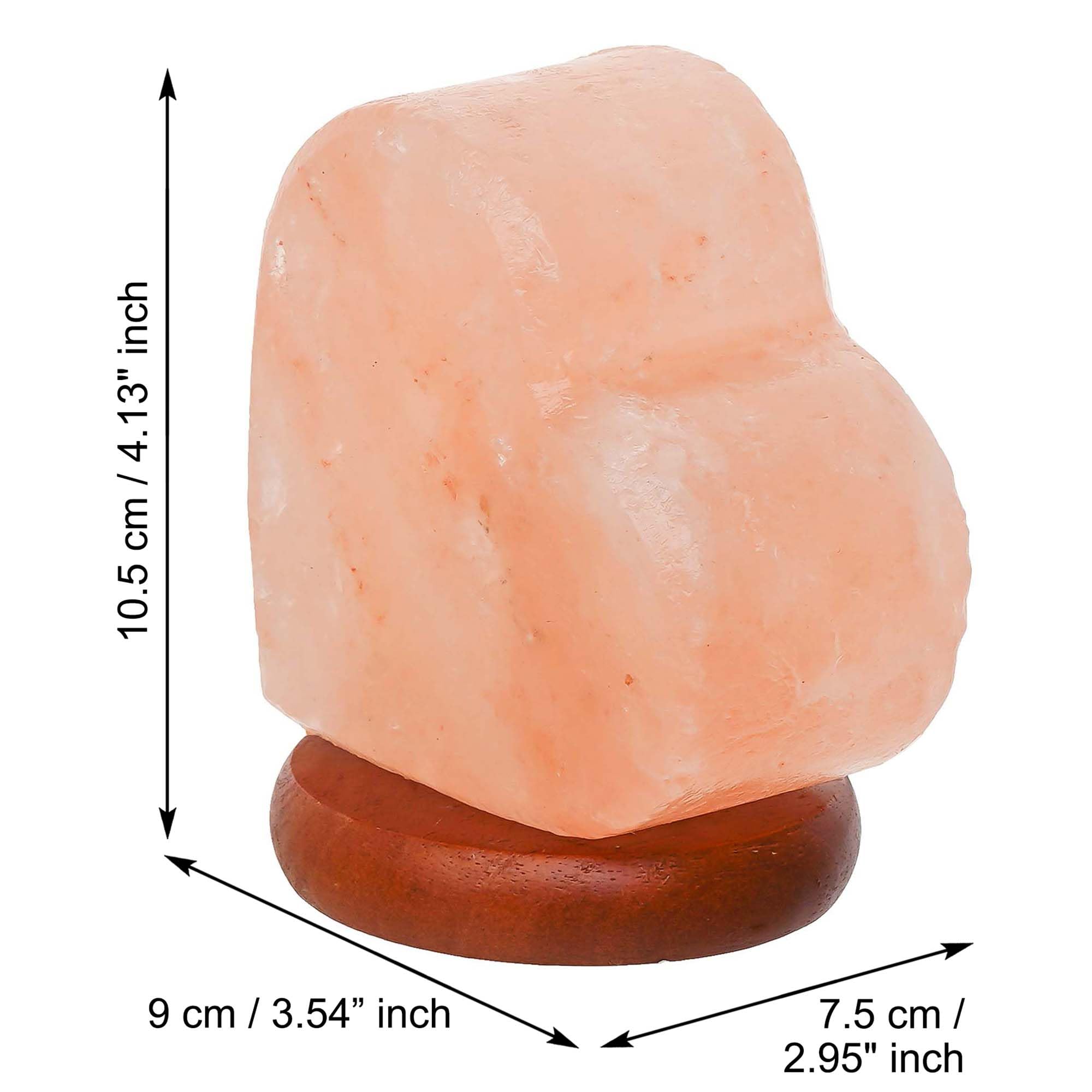 eCraftIndia Heart Shaped Decorative Himalayan Salt Lamp with Wooden Base- Table Lamp for Positive Energy, Healing, Vastu & Home Decoration - Gift for Diwali Christmas Birthday Valentine's Day New Year 2