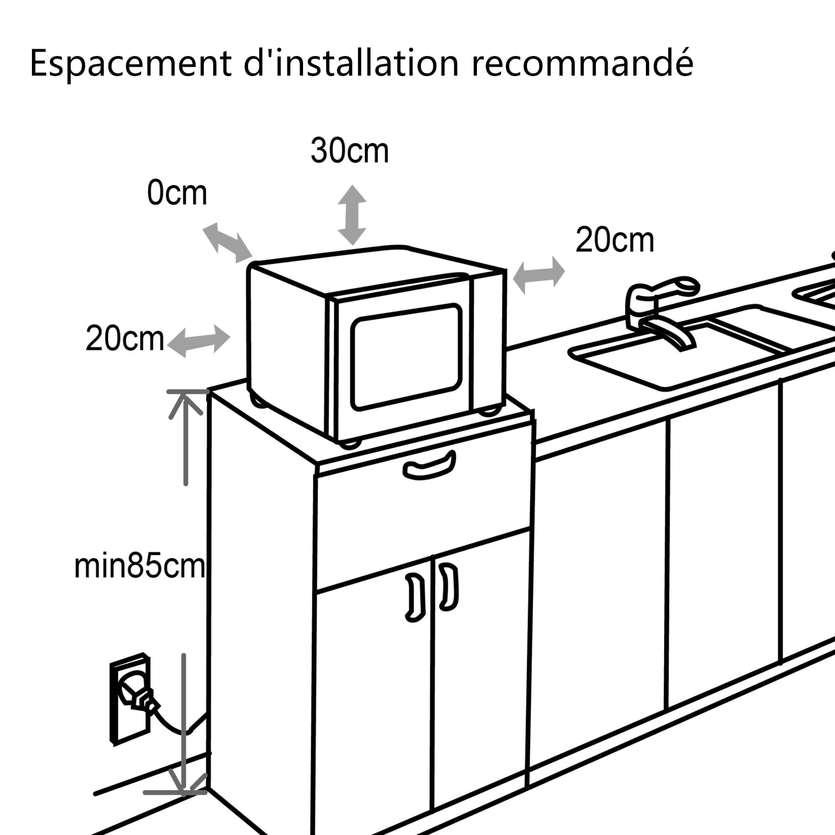 SMETA Four à Micro-ondes 34L Combiné Micro-ondes 1000W, Gril 2400W, Air Chaud 2400W, 10 Menus Automatiques, 6 Niveaux de Puissance, Fonction Combi, Fonction ECO et Désodorisation, Noir