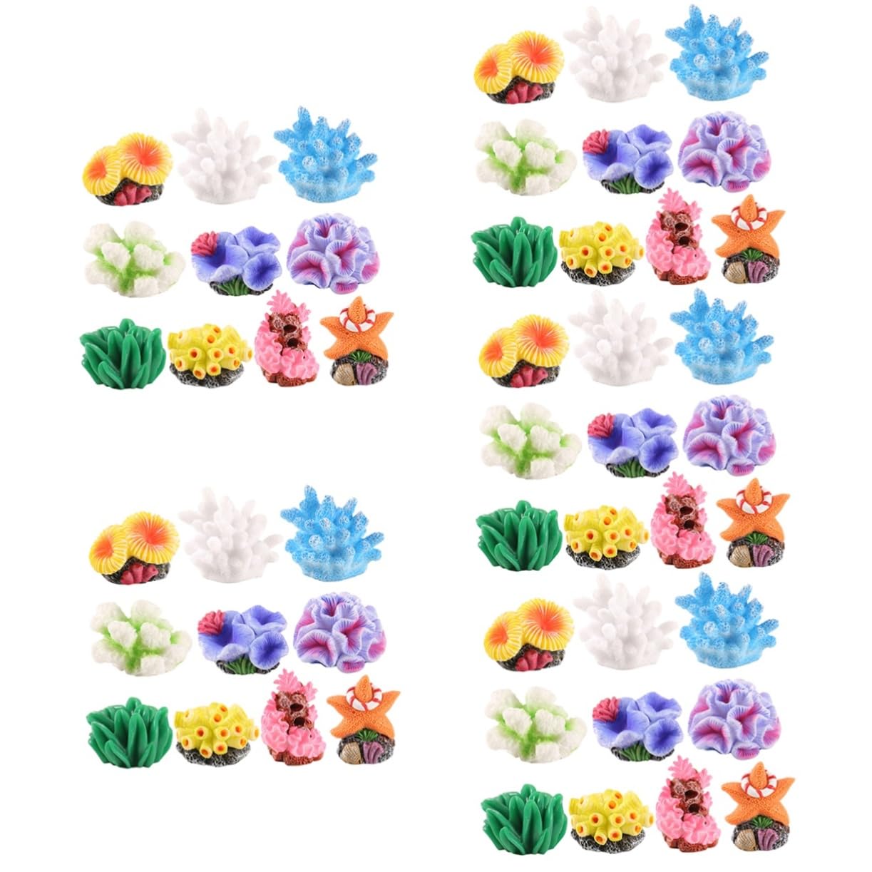 HEMOTON 5 Ensembles Décoration Aquarium Ornements Artificiels Colorés Lot de Figurines pour Réservoirs Terrariums Accessoires de Décor pour Aménagement Paysager