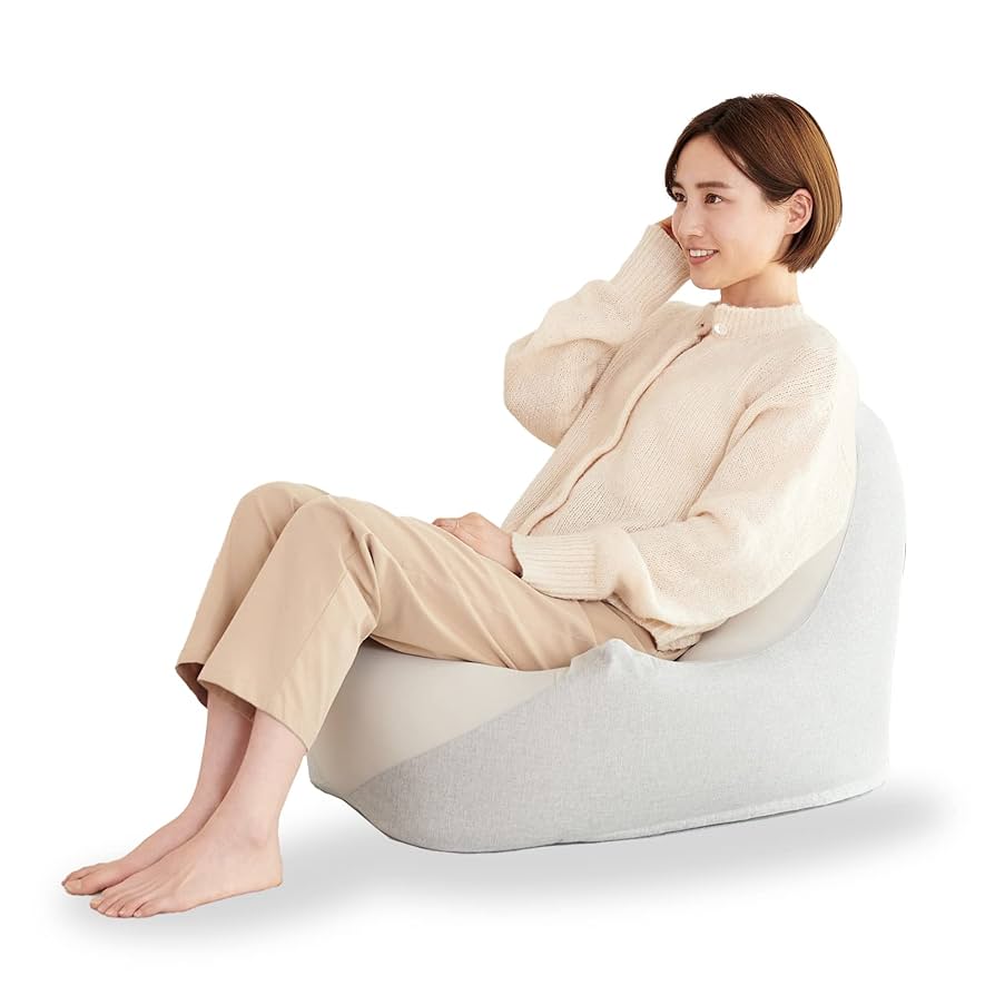 Amazon.co.jp: ビーズクッション 背もたれ 大 グレー 62×72×52