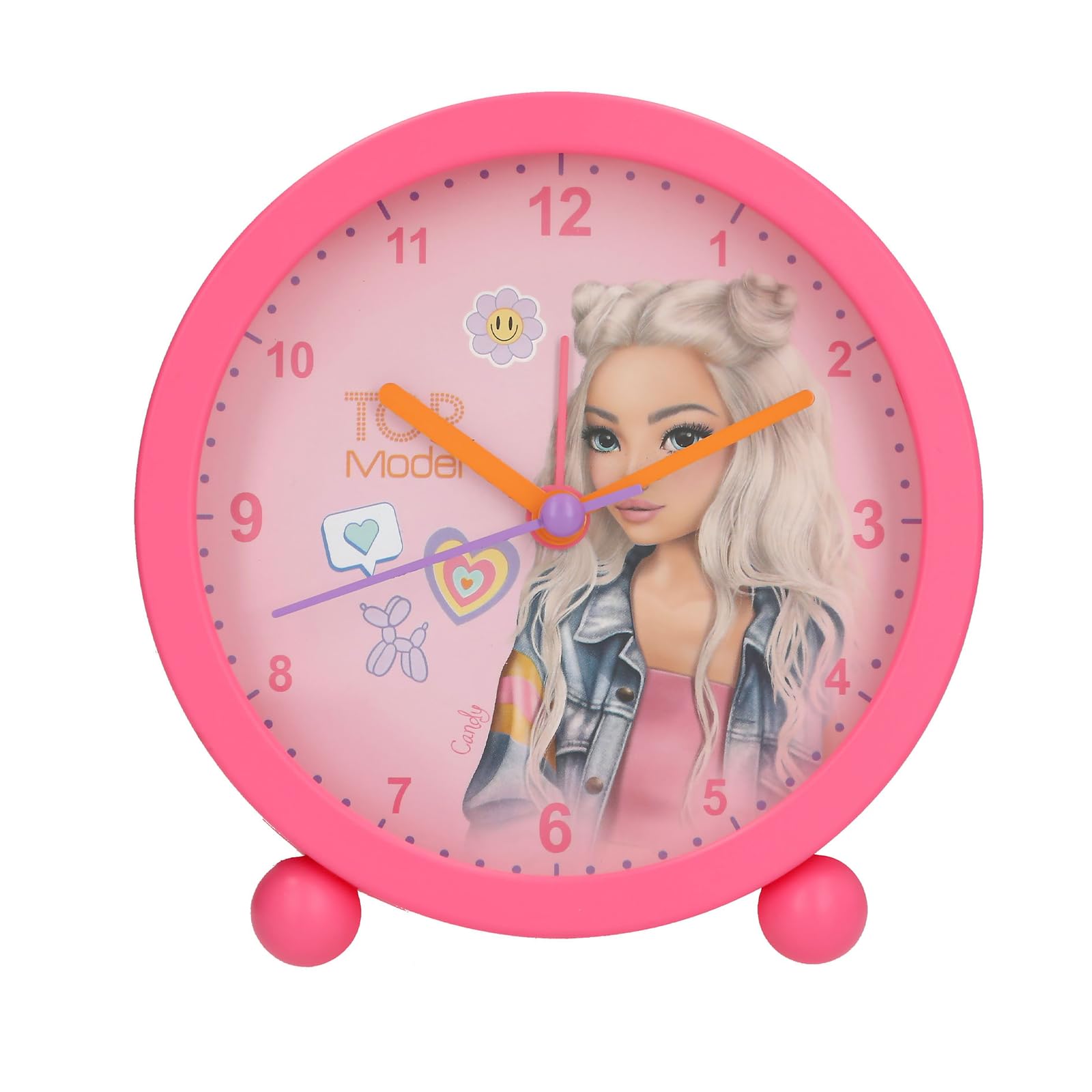 Depesche TOPModel 14147 Children's Alarm Clock in Pink with Model Motif Silent Clock with Light Function