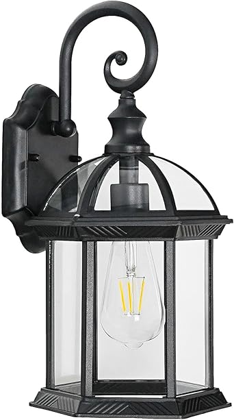 Outdoor Wall Lights for Proch Front Door Patio, Aluminum Outdoor Porch Lights Fixture Wall Mount, Black Waterproof Exterior House Lighting Fixtures, Outside Wall Lantern