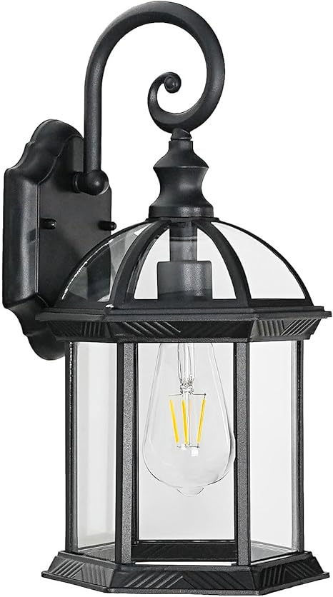 Outdoor Wall Lights for Proch Front Door Patio, Aluminum Outdoor Porch Lights Fixture Wall Mount, Black Waterproof Exterior House Lighting Fixtures, Outside Wall Lantern
