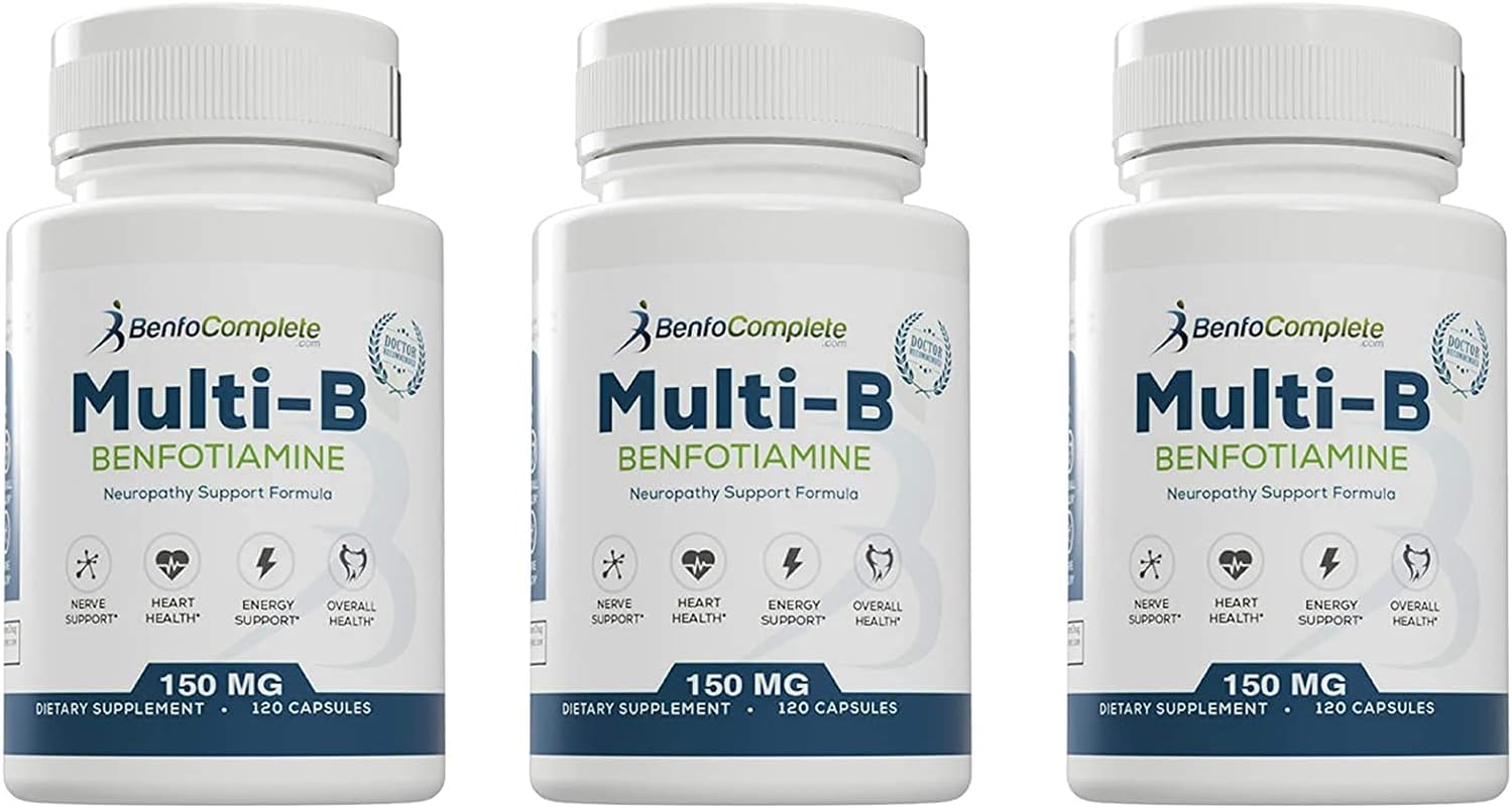 Benfotiamine Multi-B Neuropathy Support Formula for The Nutritional Support of Neuropathy - 360 Capsules - Pack of 3 Bottles