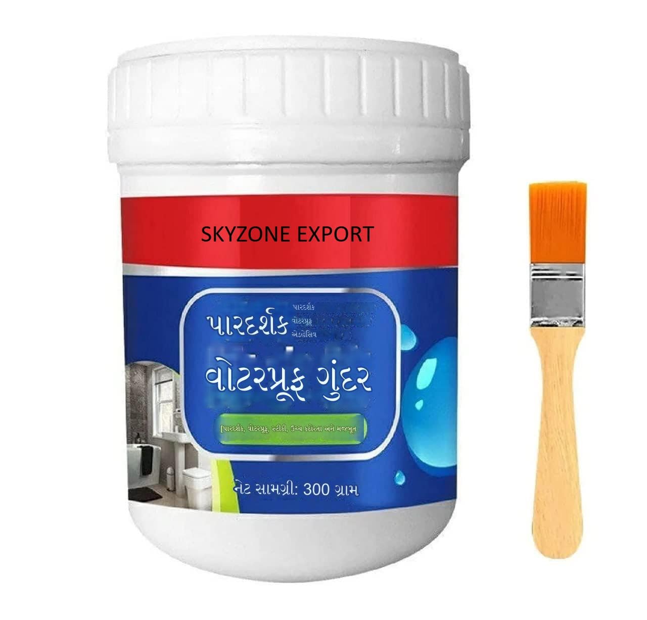 SKYZONE EXPORT Invisible Waterproof Glue | Quick-Drying Strong Adhesive Clear Glue 300g With Brush | Leakage Protection Bathroom Wall Tile Window Roof, Crack Seal Glue,sealant glue