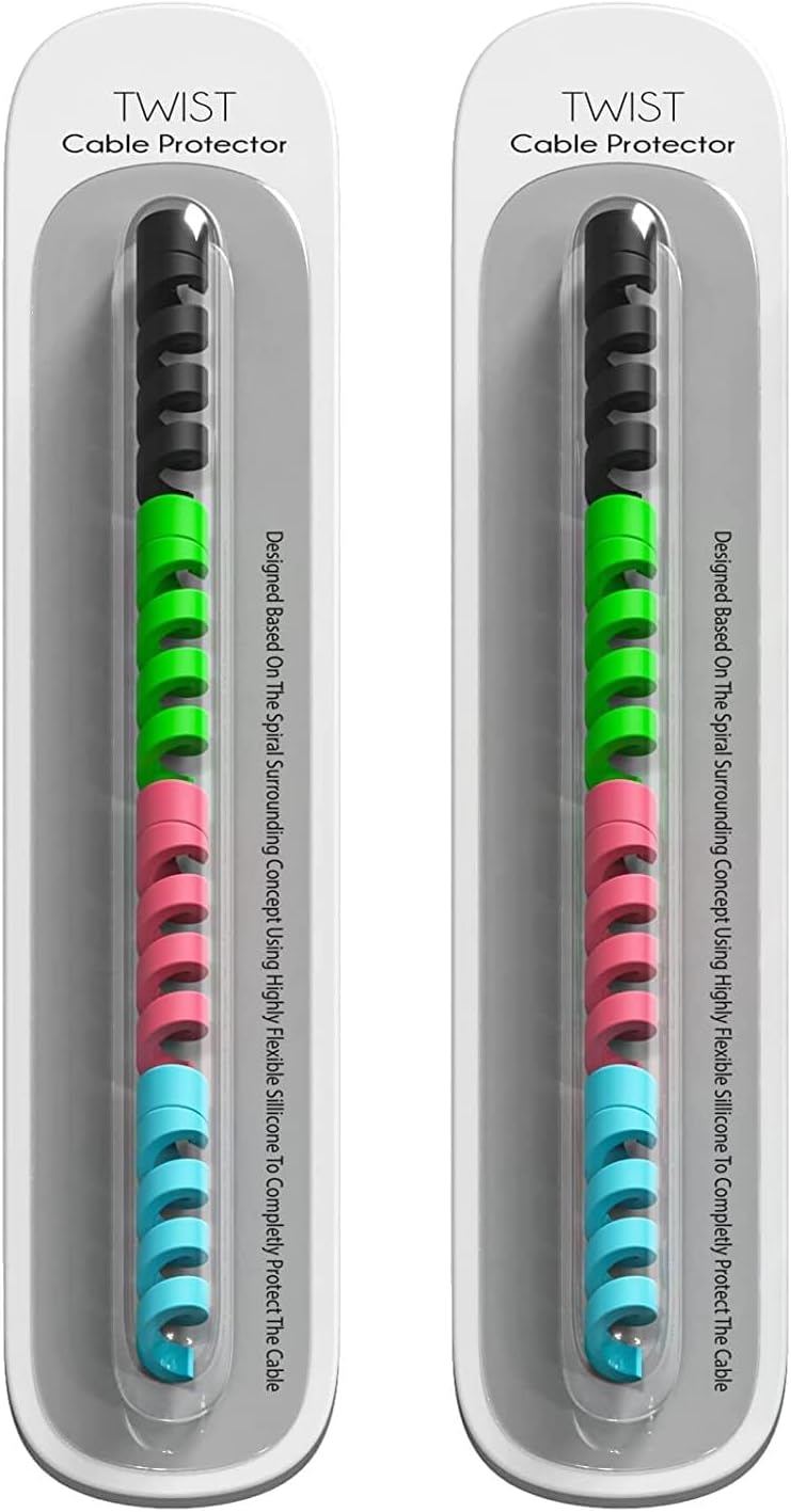 Shopdeal Spiral Cable Protector for Xiaomi Redmi Note 11E Cable Saver Charging Cord Protective Universal Earphones Cable Cover (8 Pieces -Set 2, Mix Colour, F2)