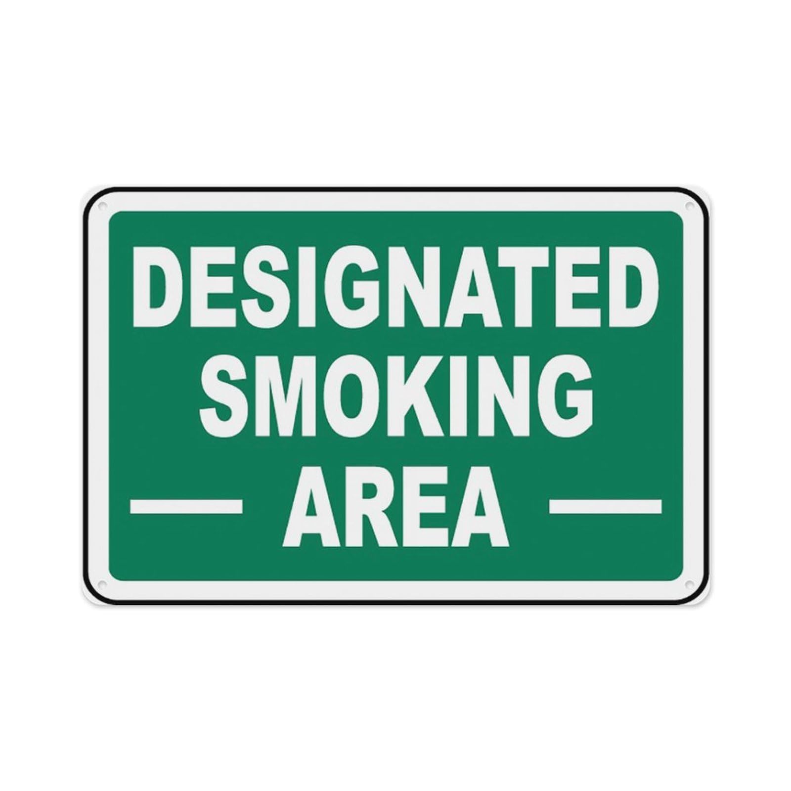 peiyeety Designated Smoking Area Sign Aluminum Tin Warning Signs For Home Outdoor Garden 12X16 Inches