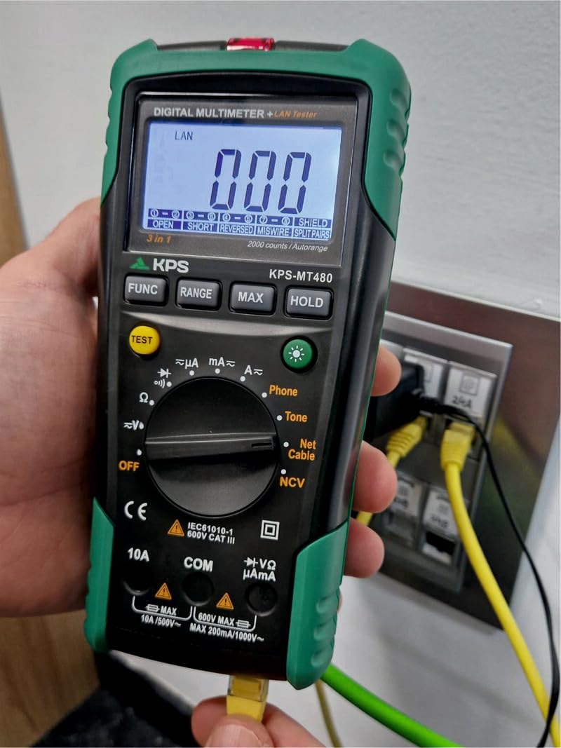 MT480 Multímetro Digital Profesional | Localiza roturas y cables enterrados, verifica continuidad, voltaje AC/DC y el estado del cableado con rapidez.