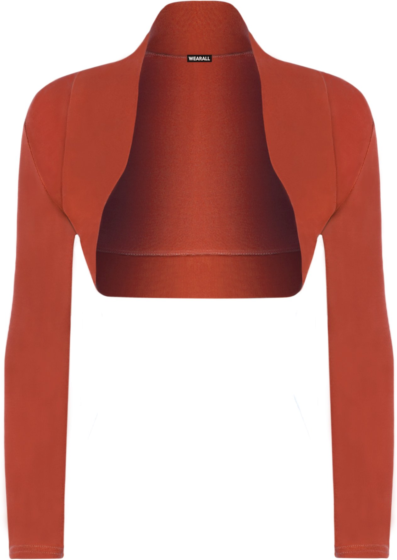 Wearall Women's Rust Shrug Bolero Stretch Top Cardigan - 8/10