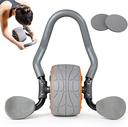 Rueda de rodillo abdominal con soporte para codo, rodillo de abdominales 4D, equipo de entrenamiento abdominal para entrenamiento de fuerza