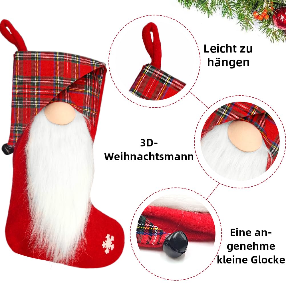 Bas De Noël Personnalisable Grande Taille – 46x28x22 Cm, Motif 3D, étiquette Nominative, Pour Cheminée Et Décoration - 6