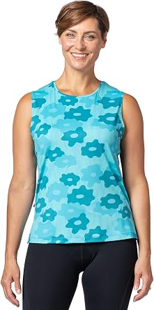 Terry Cycling Jersey Womens Soleil Split Tank Top for Women, UPF 50 + Sleeveless Bike Jersey Summer Top