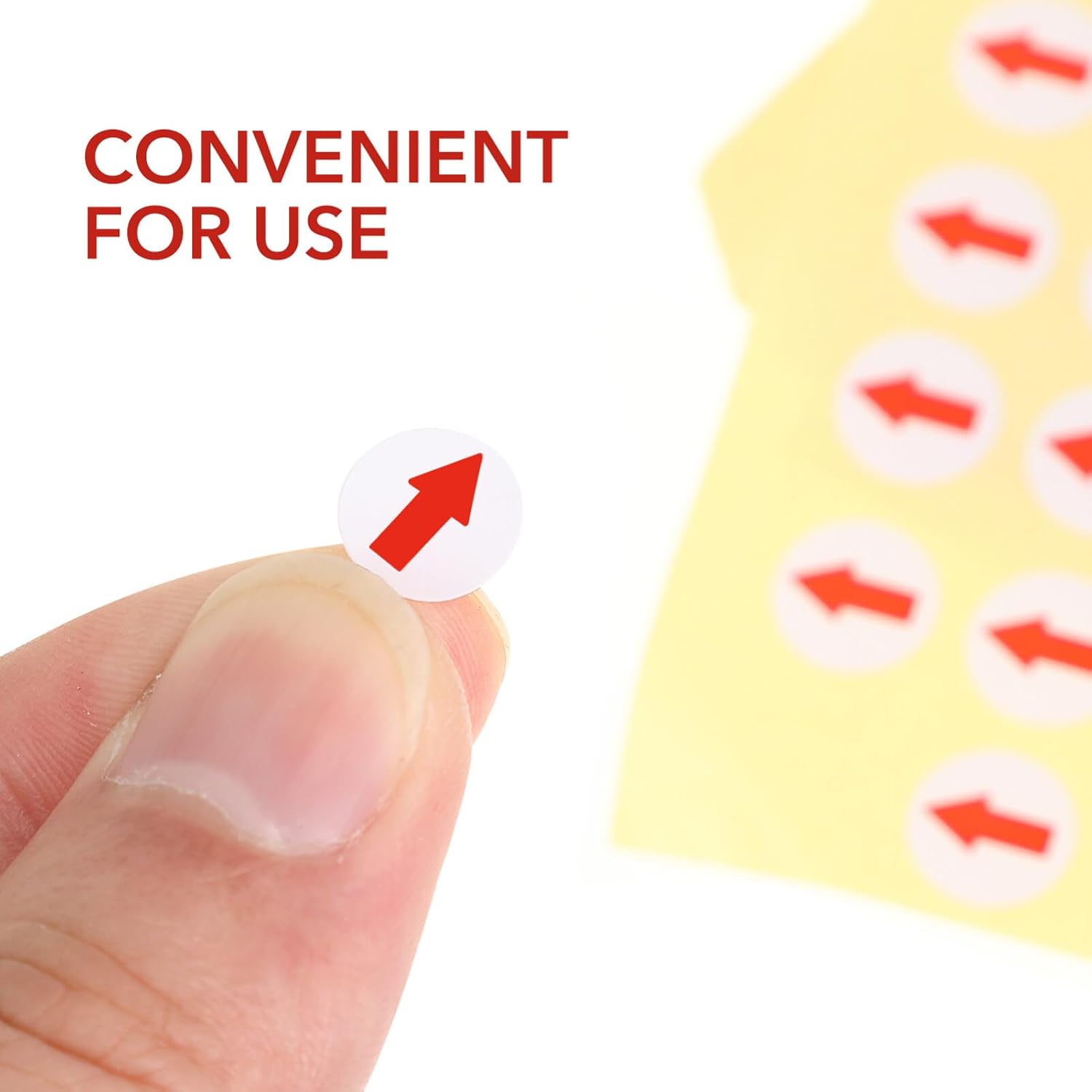 Red Arrow Labels - 6400Pcs Self-Adhesive 0.39 Inch Arrow Stickers for Product Inspection and Defect Indication