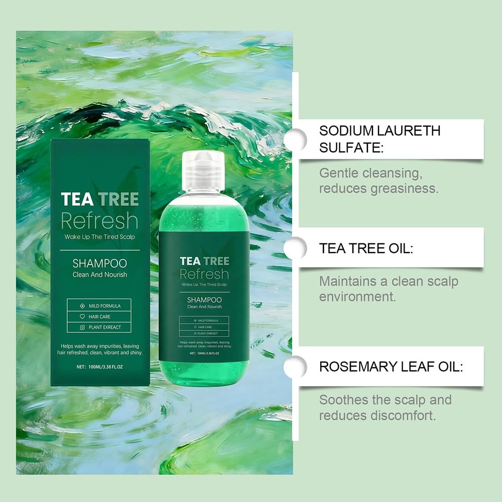 Shampoo idratante delicato rinfrescante, detergente delicato for capelli voluminosi, lisci e anticrespo(2PCS)