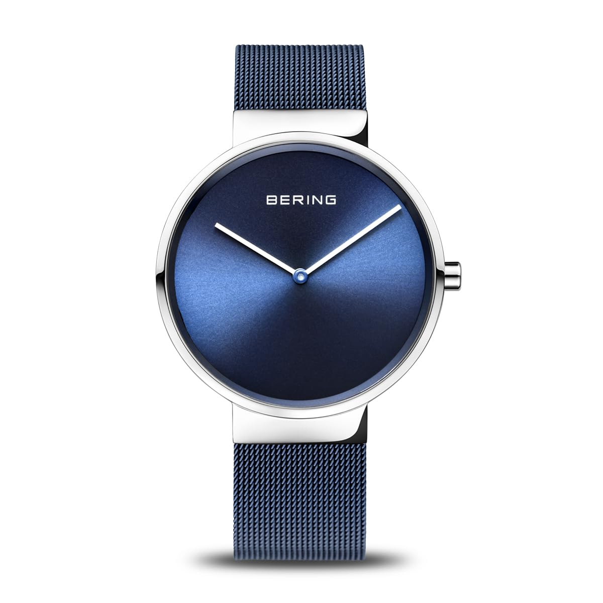 Bering Unisex Quarz Uhr | Armbanduhr 39 mm Edelstahlgehäuse und Zifferblatt | Milanaisearmband | Saphierglas | 5 ATM | 14539