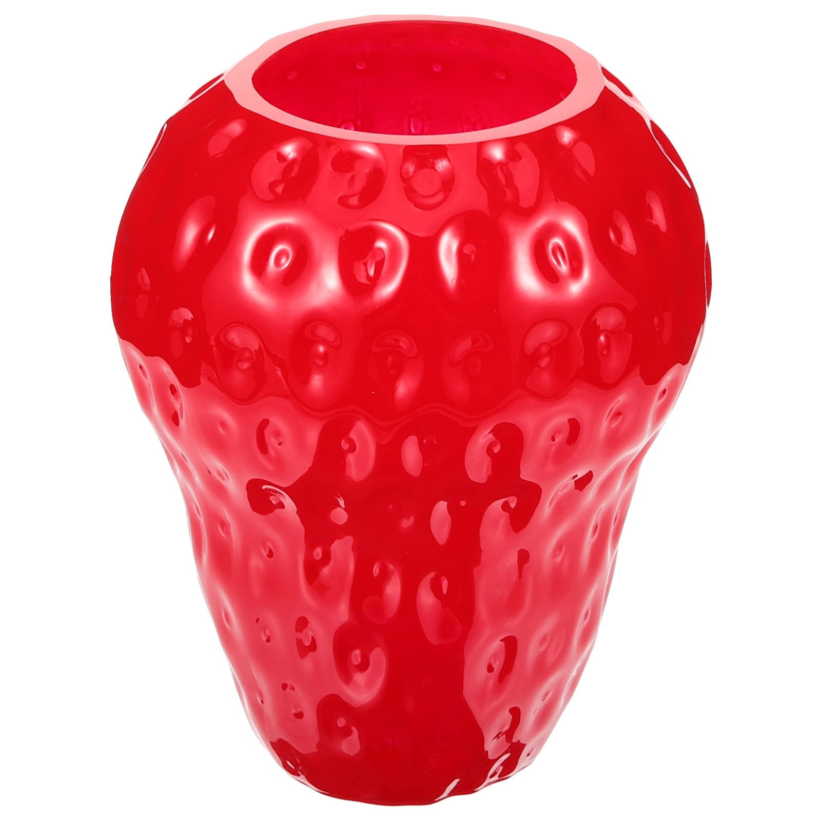 Vase en verre fraise pour décorer le salon et le bureau