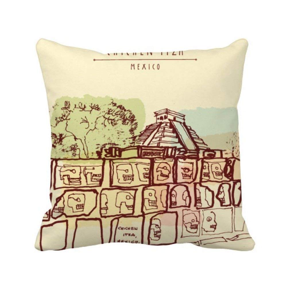 Housse de coussin Chichen Itza invitation voyage Mexique
