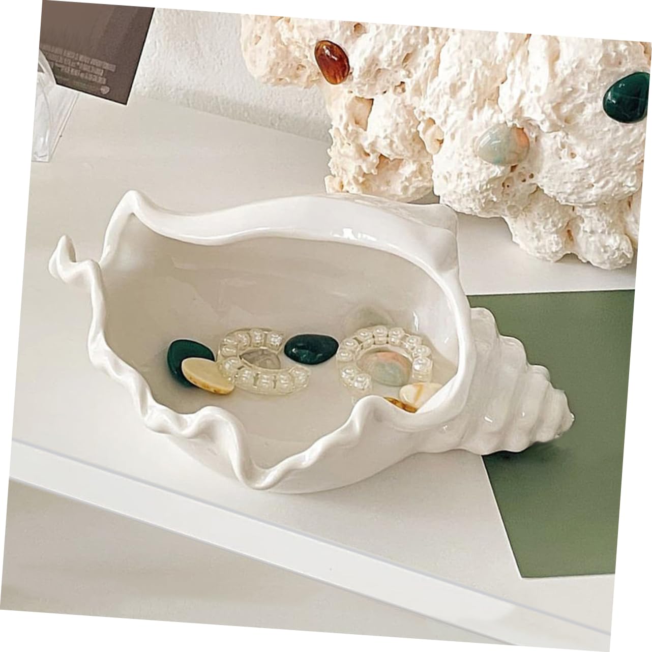 Gatuida Vassoio Gioielli Forma Bianca Organizer per e Accessori Decorativi e Toeletta