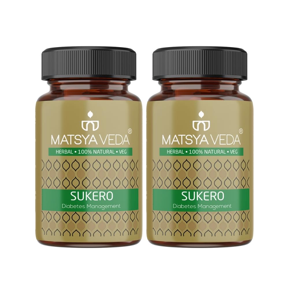 Matsya Veda SUKERO Ayurvedic Diabetes Supplement | Blood Sugar and Diabetes Care With Jamun, Karela, Neem, Gudmar - 120 Capsules (pack Of 2)-picture-25