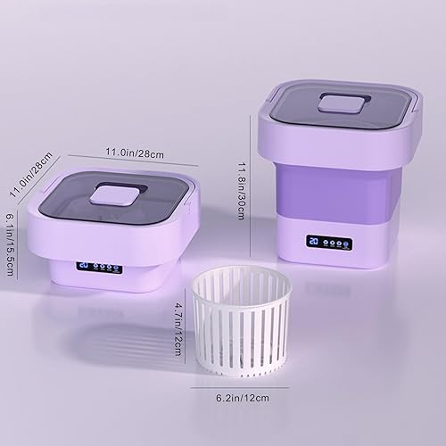 Miniatura 2 de WHYATT Plegable Lavadora 10L Dormitorio Ropa Interior Calcetines Mini Hogar Pequeña Lavadora es Ligero y Fácil de Llevar