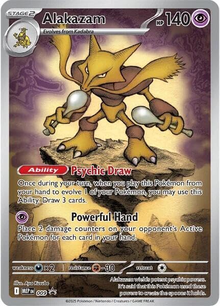 Pokemon - Alakazam - 009 - ME: Mega Evolution Promo (MEP) - Illustration Art - Single Card