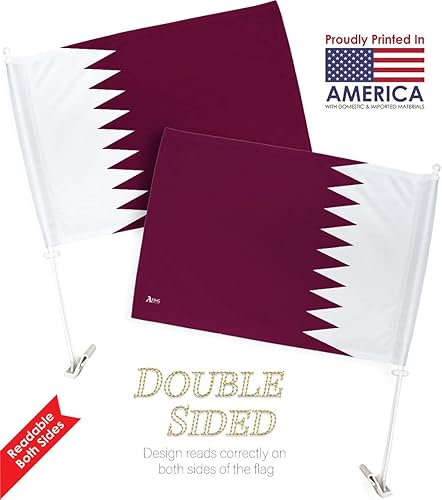 Miniatura 3 de Americana Home & Garden Bandera de coche de Qatar para Carros de la Copa del Mundo 2022 para decoración de auto, pancarta pequeña para clip de