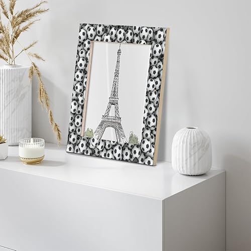 Miniatura 9 de Marco de fotos de balón de fútbol 3D de 8 x 10 pulgadas, marcos de fotos de madera para colgar en la pared y decoración de mesa, exhibición de 8 x