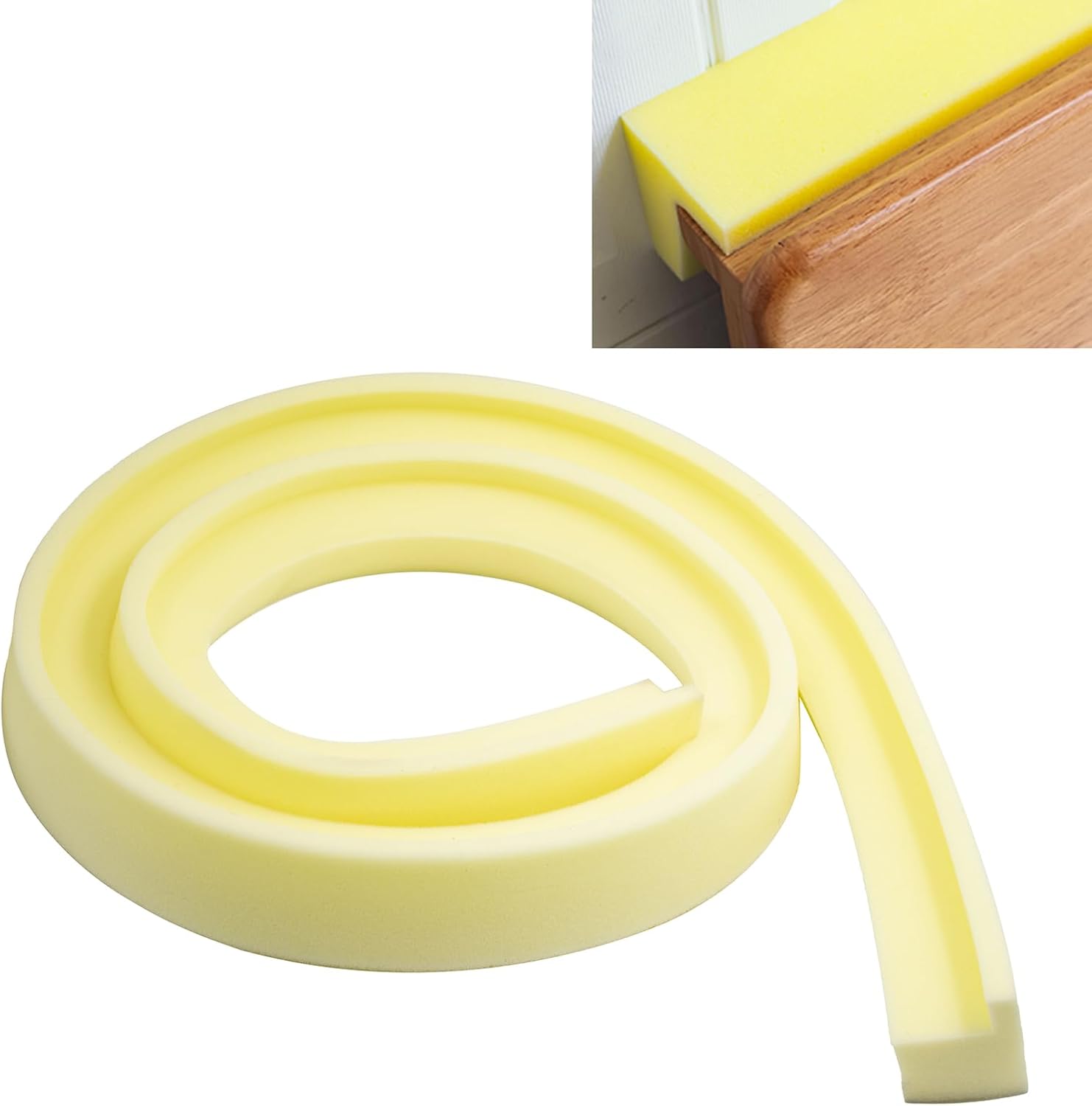 Bed Filler for Headboard, L-Shaped Gap Filling for 1.57, 78.7 Long Mattress Wedge, Foam Headboard Filler for Seams and Bed Cracks, Yellow