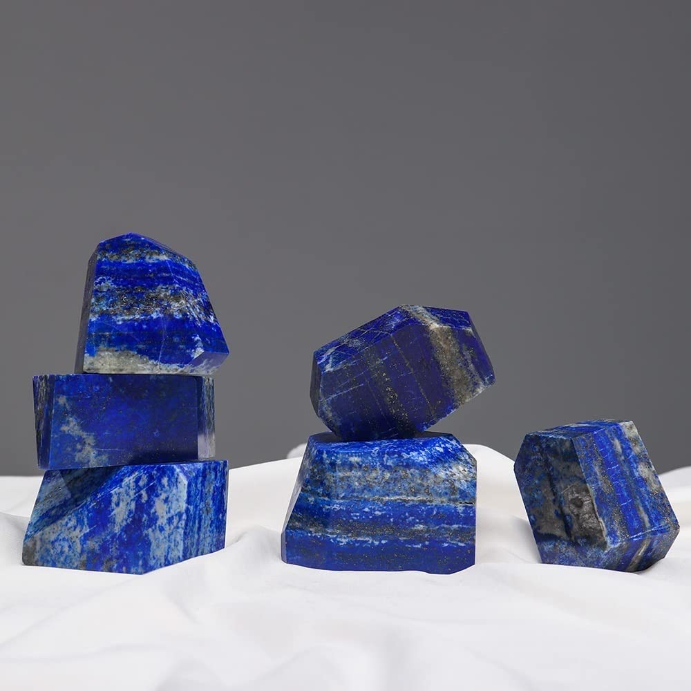 PEKMAR 1 STÜCK Natürliche Lapislazuli Edelsteine ​​Unregelmäßiger Stein Polyedrisches Geometrisches Pendel for DIY Heimtextilien Dekoration (Size : 300g)