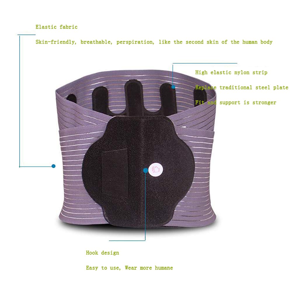 Faja Lumbar Fitness, Cintura Transpirable/Abrazadera de la Espalda Baja, para Hernia de Disco, ciática, con Almohadilla Lumbar extraíble,XL