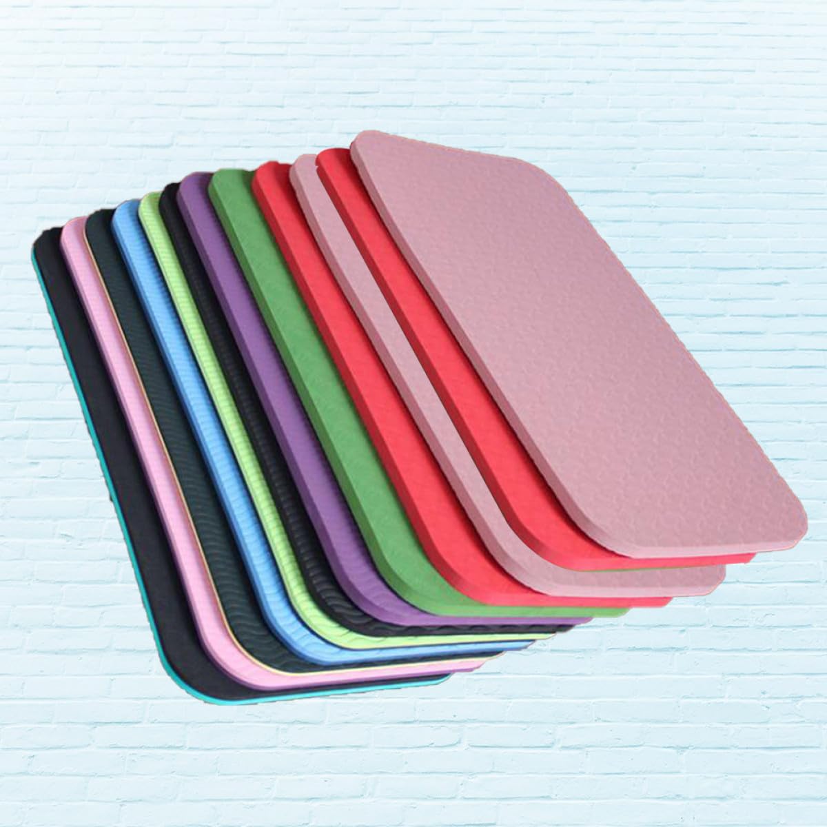 MAGICLULU 12 Cojines Gruesos para Yoga y Rodillas 34x17x0,6 Cm Tpe Antideslizantes para Pilates y Ejercicios en Suelo, Colchonetas para Arrodillarse y Sentarse en Color Aleatorio
