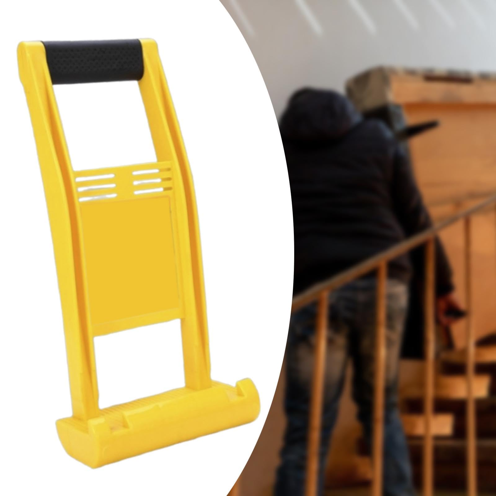 F Fityle Support de panneau de contreplaqué, lève-planche en bois, poignée, pince de chargement de panneau antidérapante pour panneaux de verre en contreplaqué, jaune