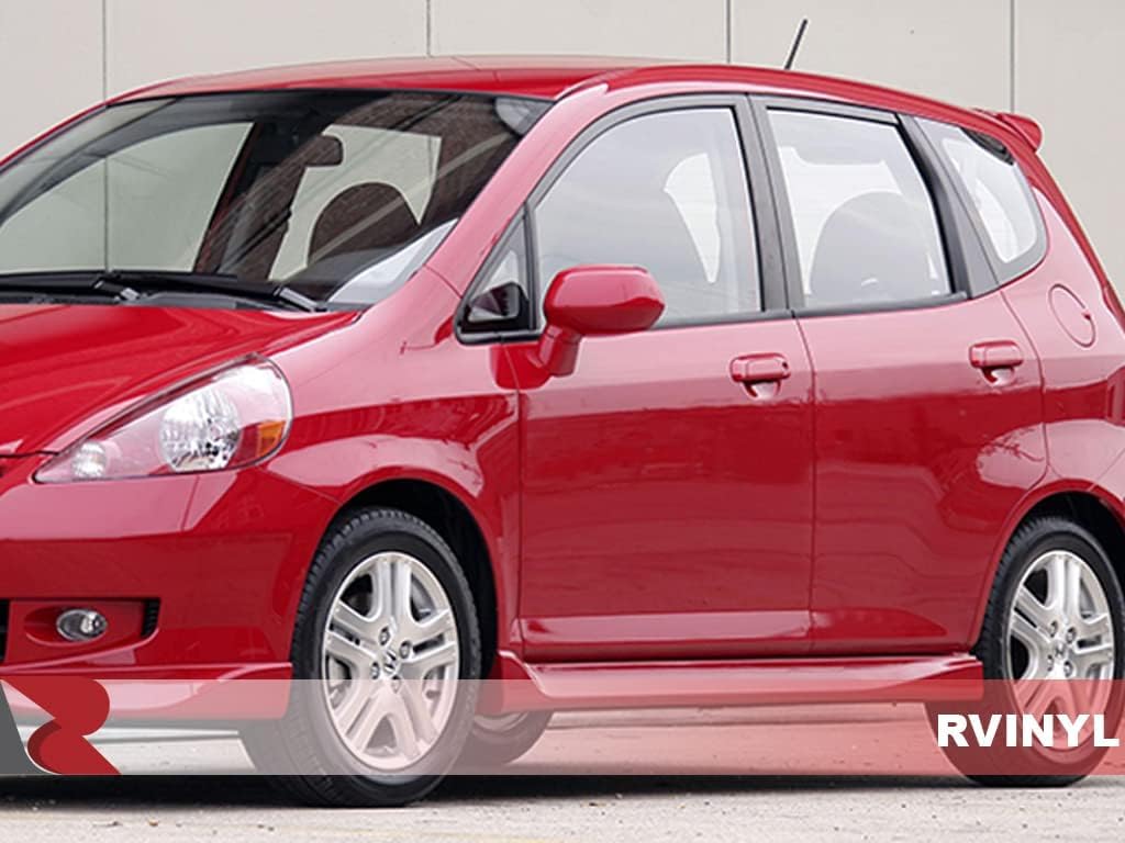 Rvinyl Pillar Post Window Trim Compatible with Honda Fit 2007-2008 - Gloss (Black)