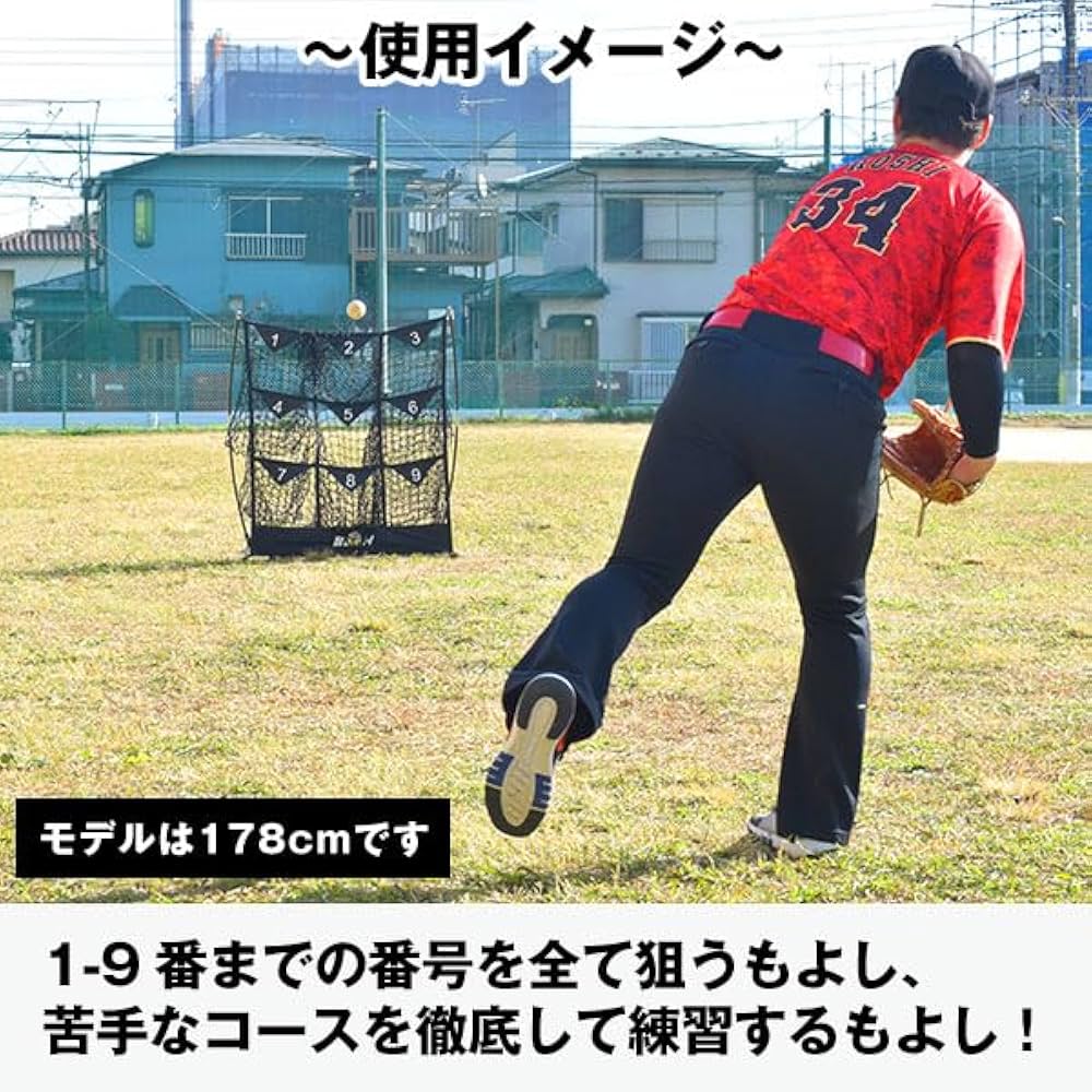 Amazon.co.jp: 野球 練習 投球ネット 9ゾーン ネット 126×110cm 硬式