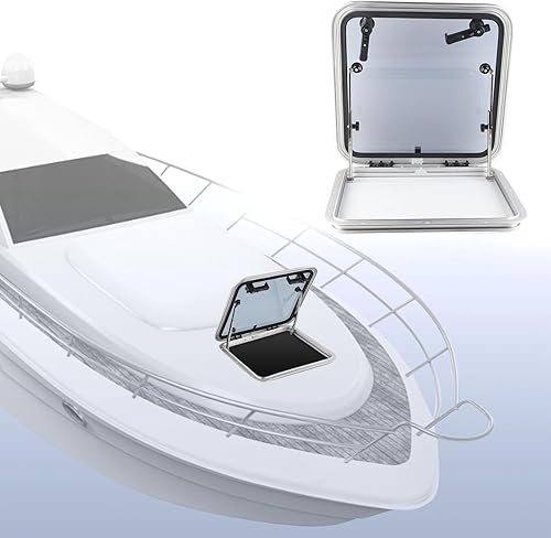 Miniatura 3 de Escotilla portlight para barco, ángulo de apertura de 90 ° sellado, tipo de empuje externo, aleación de aluminio resistente, ventana de ojo de buey