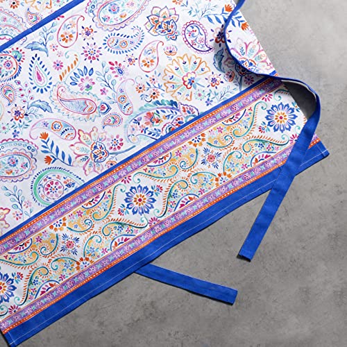 Maison D' Hermine AP146AA01 Apron 27.50 Inchx31.50 Inch 100% Cotton 1 Piece Adjustable Neck Strap Cloth Apron With Center Pocket & Long Ties For Mother'S Day Gifts Women Men Chef, Indian Floral thumb #7