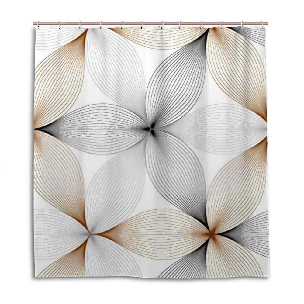 Rideau de douche pétale linéaire 180x180cm en polyester imperméable