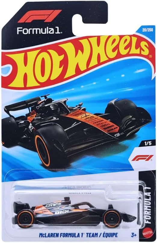 Hot Wheels McLaren Formula One Team [Black & Orange] F1 1/5, 20/250, 1:64 Scale Diecast Toy Vehicle