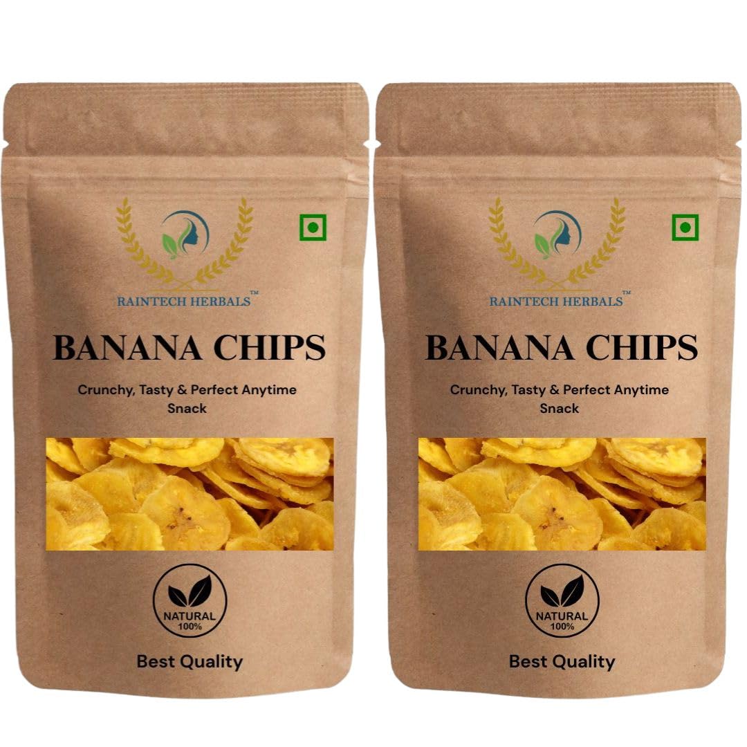 raintech herbals kerala banana chips – 1 kg – crunchy, natural, healthy snack, authentic traditional recipe, vegan, gluten-free, no preservatives, perfect for tea time, snacks, and gifting