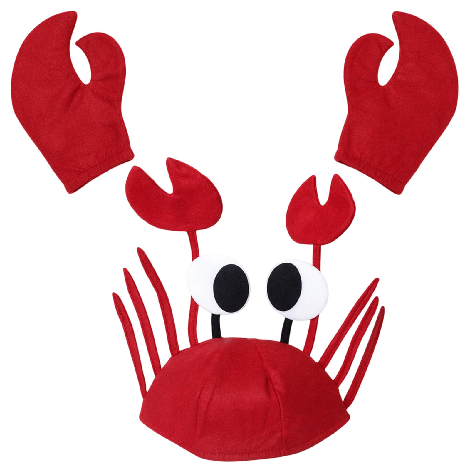 Bodeshis 2 Piece Crab Costume Hat and Gloves, Under The Sea Costumes