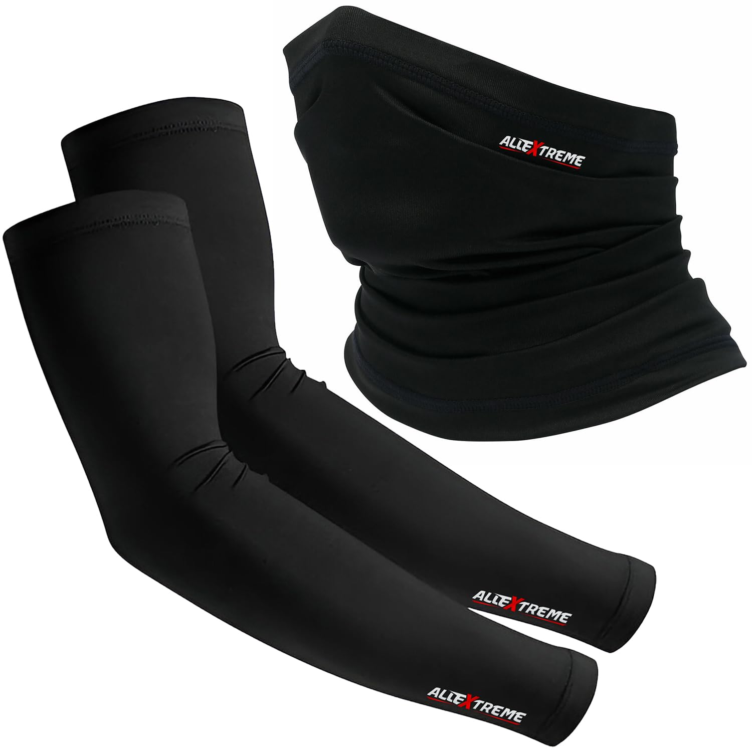 Allextreme Arm Sleeves and Neck Gaiter Combo Hand UV Protection Cover & Bandana Face Mask Set for Men Women Cycling Biking Outdoor Use (1 Pair Arm Sleeves & Neck Gaiter-Black) (B0D7J4FNHC) Amazon Price History, Amazon Price Tracker