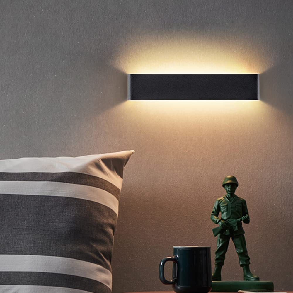 Nowoczesna lampa ścienna nordycka czarna aluminiowa LED prostokątne kinkiety ścienne do wnętrz naścienna światło długa taśma latarnia ścienna do salonu